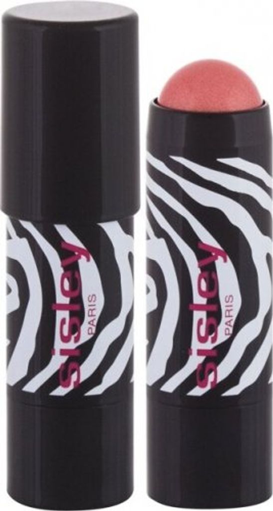 Two Sisley PHYTO-BLUSH Twist makeup sticks with a zebra print design are shown against a white background. One stick has its cap on, and the other has the blush applicator exposed.
