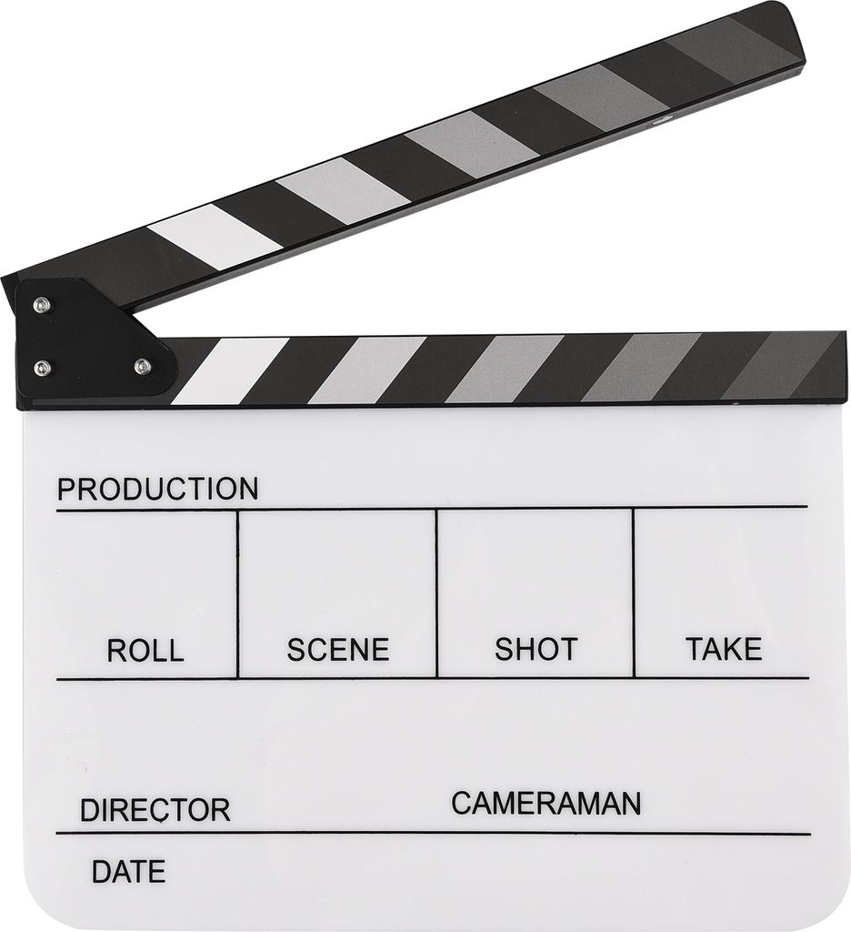 Acryl Filmklappe Filmklappe Film Regie Schiefer geschnitten Action-Szene Clapper Board Film Schiefer trocken abwischbar