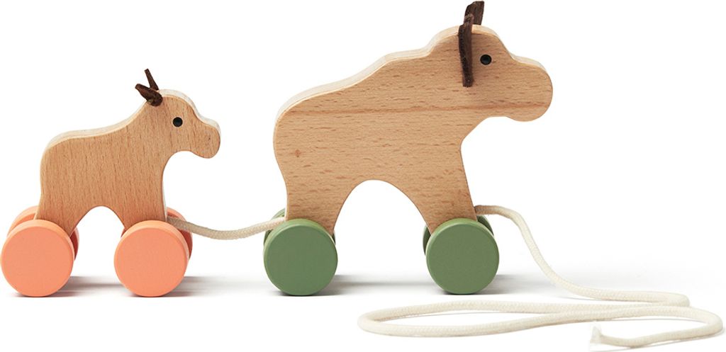 Kids Concept Nachziehtier Elchfamilie Edvin, Nachziehspielzeuge