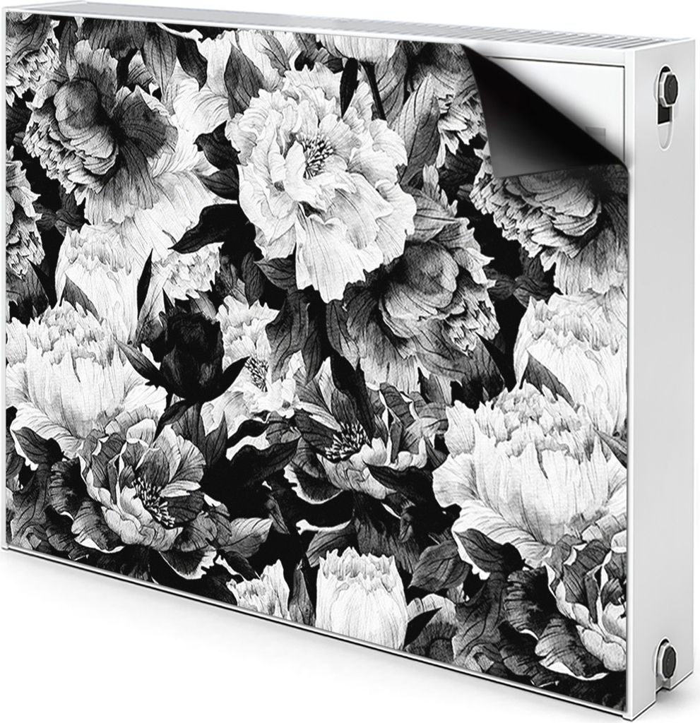 Magnet Verkleidung Abdeckung Heizkörperabdeckung Heizkörperabdeckung 80x60 cm - Schwarze Rosen