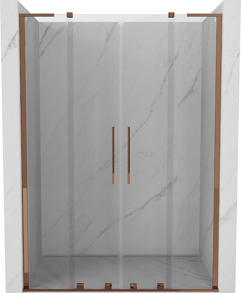 Mexen Velar L Duo Schiebetür 140 cm, transparent, Roségold - 871-140-003-02-60