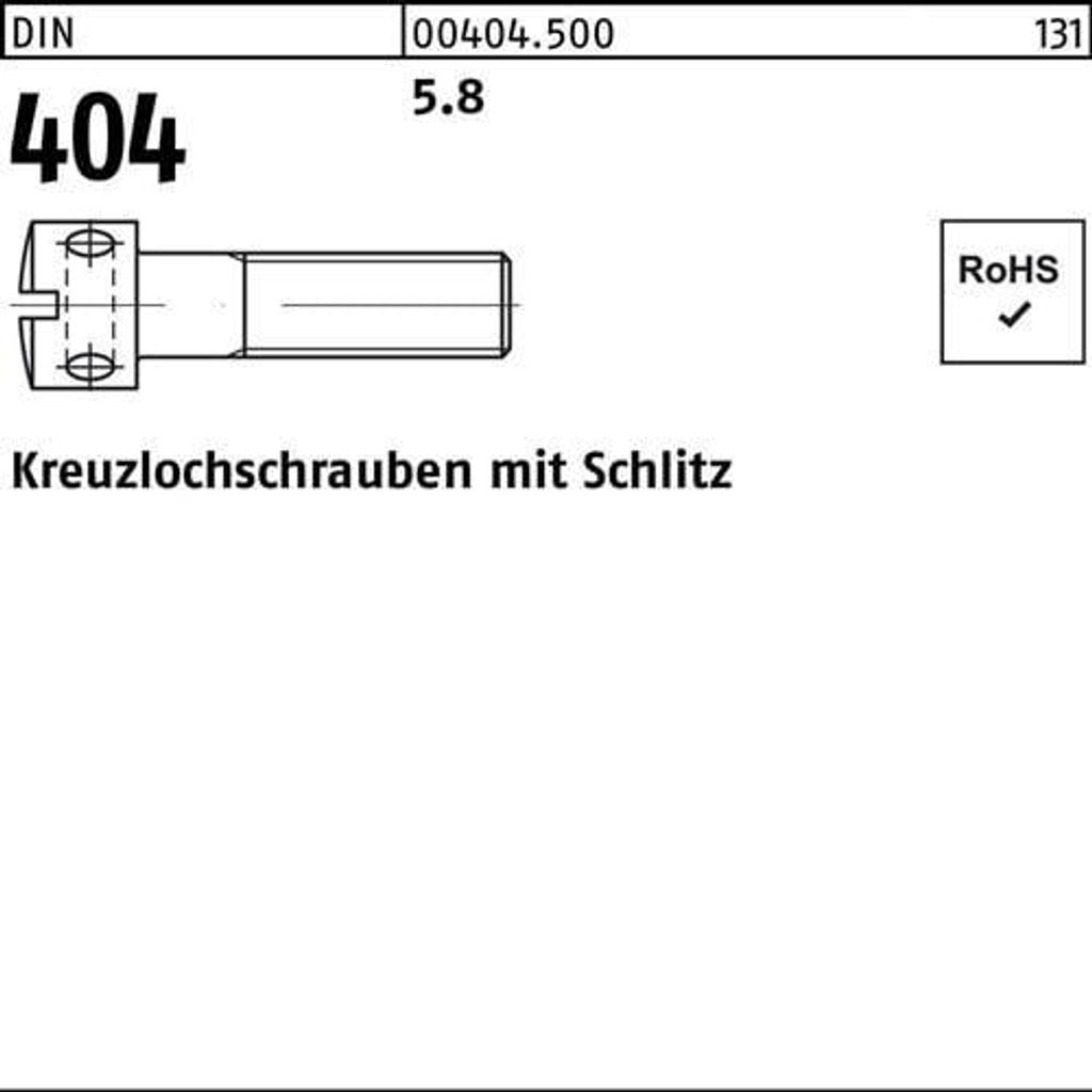 Reyher Kreuzlochschrauben DIN 404 5.8 M 4 x 6 (100 Stück)