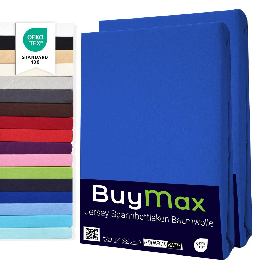 Buymax Spannbettlaken 100x200cm Doppelpack 100% Baumwolle Produktbild 