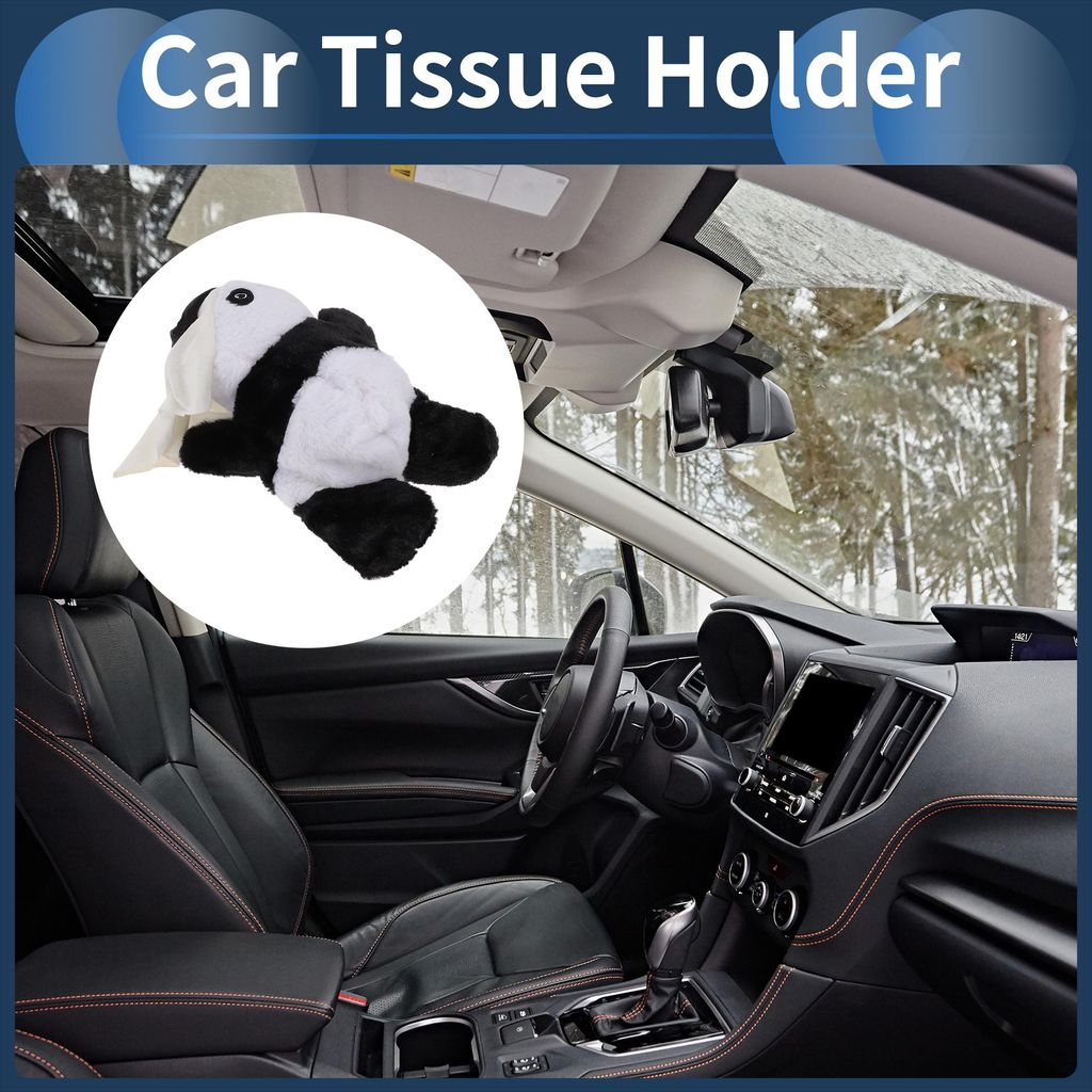 Auto-Taschentuchhalter Auto-Taschentuchbox-Organizer Plüsch Schwarz Wei? 1 Stück