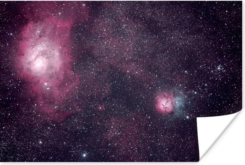 MuchoWow Poster Universum - Sterne - Rosa - Jungen - Mädchen - Kinder 60x40 cm - Schlafzimmerdekoration