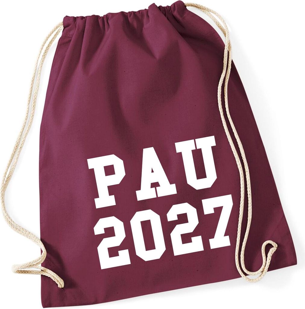 Huuraa Turnbeutel PAU 2027 Abschluss Spanien 12 Liter Burgundy Baumwolle Rucksack Geschenkidee
