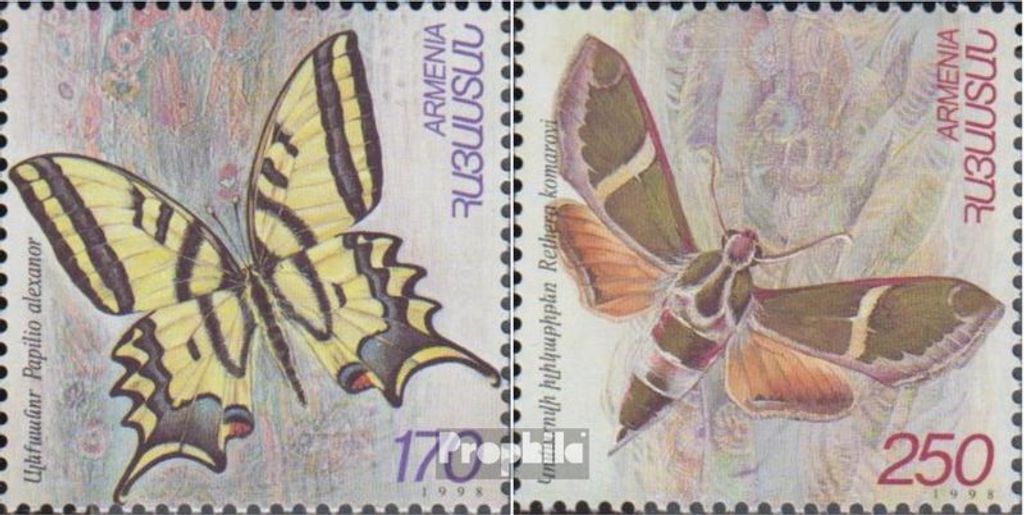 Briefmarken Armenien 1998 Mi 337-338 (kompl.Ausg.) postfrisch Schmetterlinge