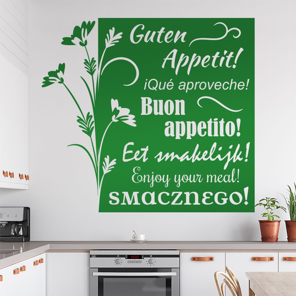 Guten Appetit Nr. 2 Wandtattoo in 6 Größen - Wandaufkleber Wall Sticker - Dekoration, Küche, Wohnzimmer, Schlafzimmer, Badezimmer
