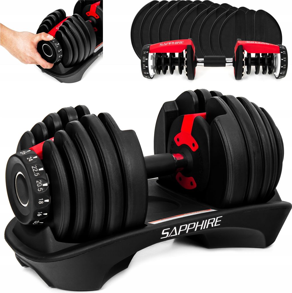 HANTEL REGULOWANY SAPPHIRE obciążenie 2,5KG - 24KG HANTLA Zdjęcie produktu 