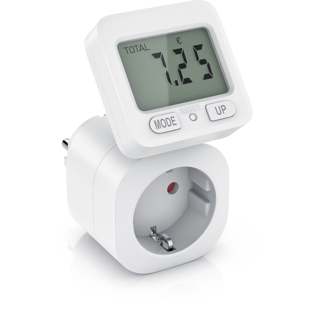 BEARWARE Energiekostenmessgerät, max. 3680 W, Strommesser, Stromverbrauchszähler, 1,8 " Display, 1-tlg., Stromkostenmessgerät, Steckdose Stromz...