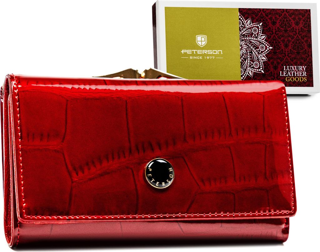 Peterson damesportemonnee, RFID-bescherming, rood, Productafbeelding 