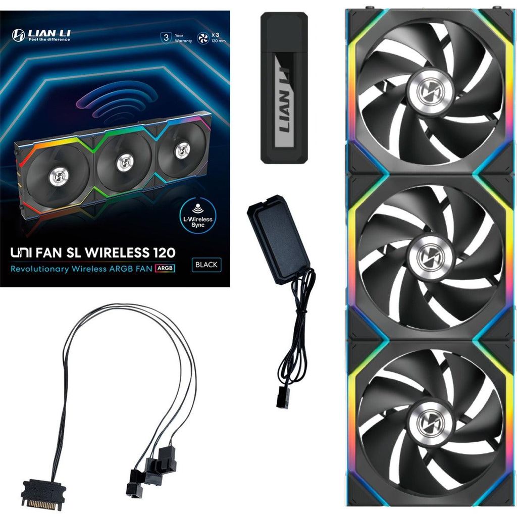 Lian Li UNI FAN SL Wireless 120, Ventilator, 12 cm, Schwarz