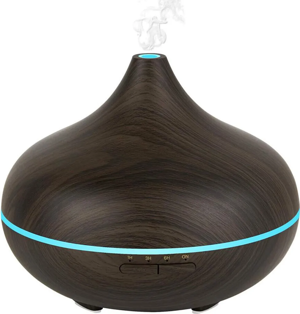 INF Humidificateur Ultrasons 500ml Marron Foncé avec Lampe Aromatique