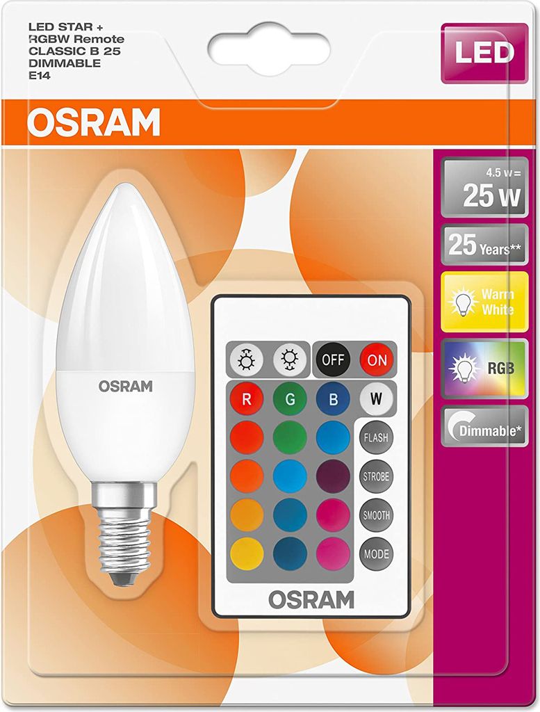Osram Retrofit, 4,5 W, E14, 250 lm, 25000 h, Warmweiß Produktbild 