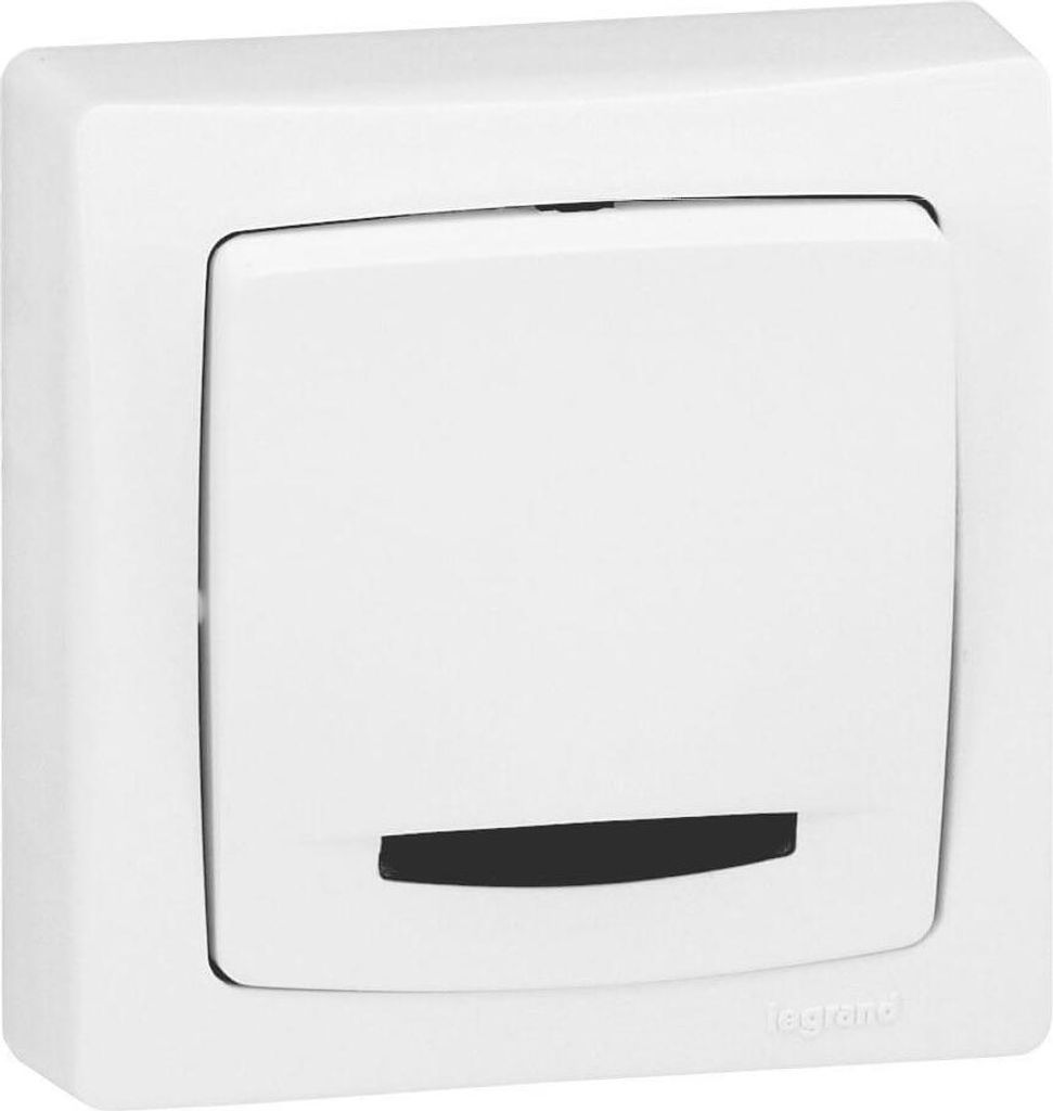 Legrand OTEO Universal Aus-/Wechselschalter, 1-polig, Kontrollschalter beleuchtbar, 086017