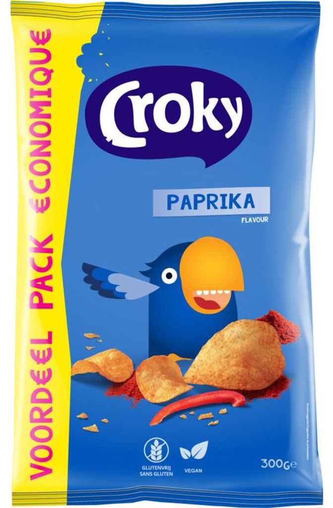 Croky Paprika Chips 300g – Chips croustillantes au goût Image du produit 