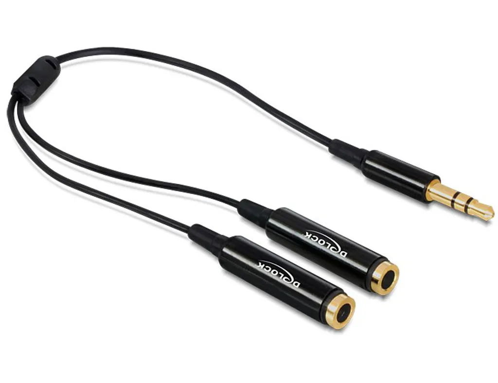 Cavo Audio Delock 65356 | Jack 3.5mm Splitter 0.25m | Stereo Black