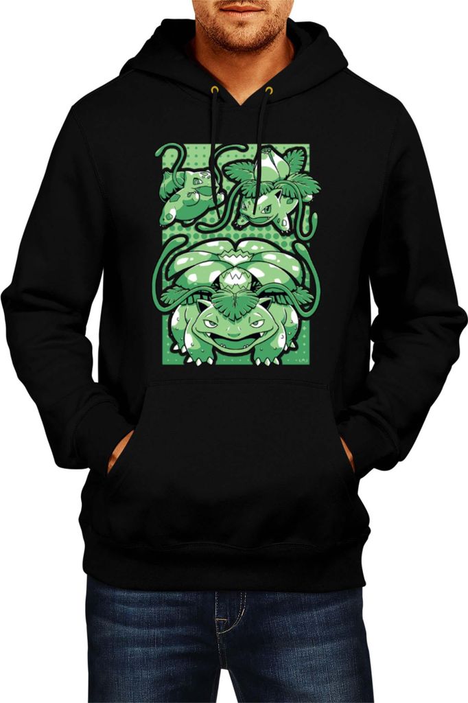 Herren Kapuzenpullover Japan Manga Anime Comics Pokemon 047, Man L / Schwarz