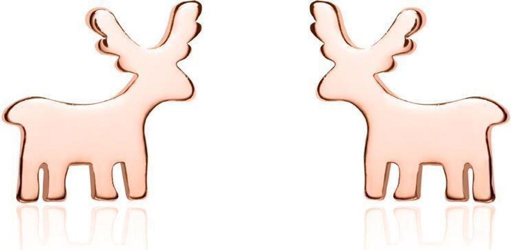 Ohrstecker Rentiere von Unique aus rosévergoldetem Produktbild 