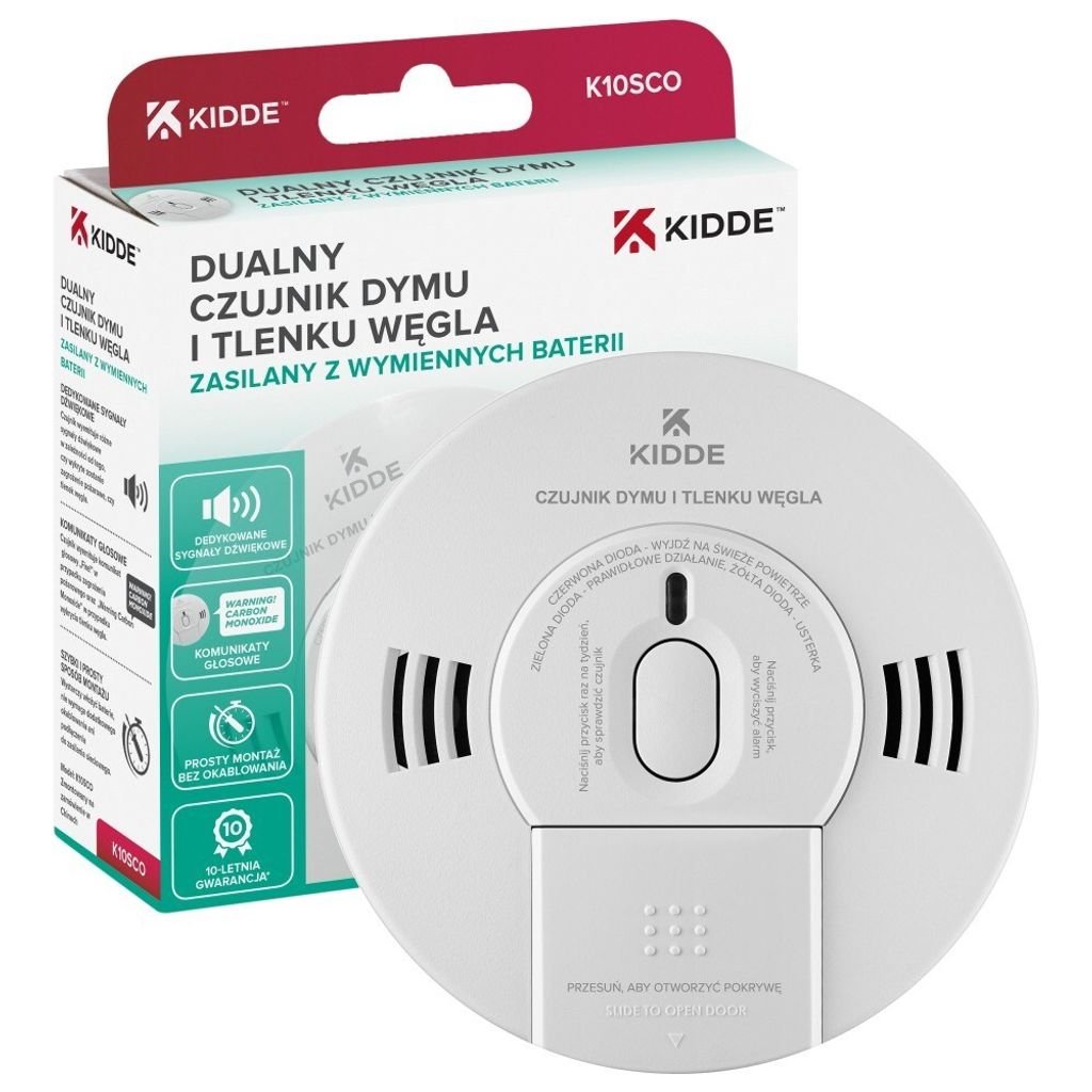 Détecteur de fumée et de monoxyde de carbone double K10SCO Image du produit 