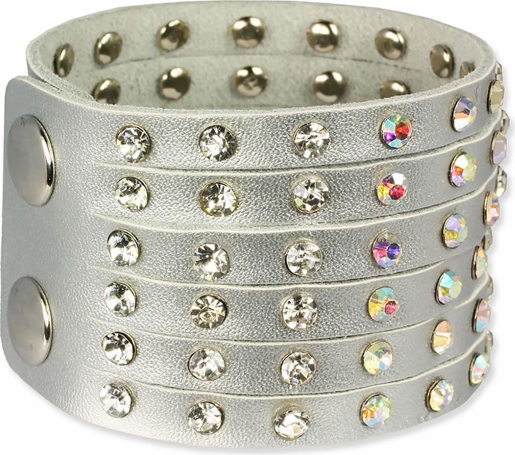 SilberDream Armband Leder Armschmuck silber Zirkonia Damen Frauen LAC221K