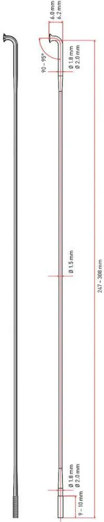Rayons de vélo ultra-légers DT Swiss Revolution 250 mm noir pack de 100