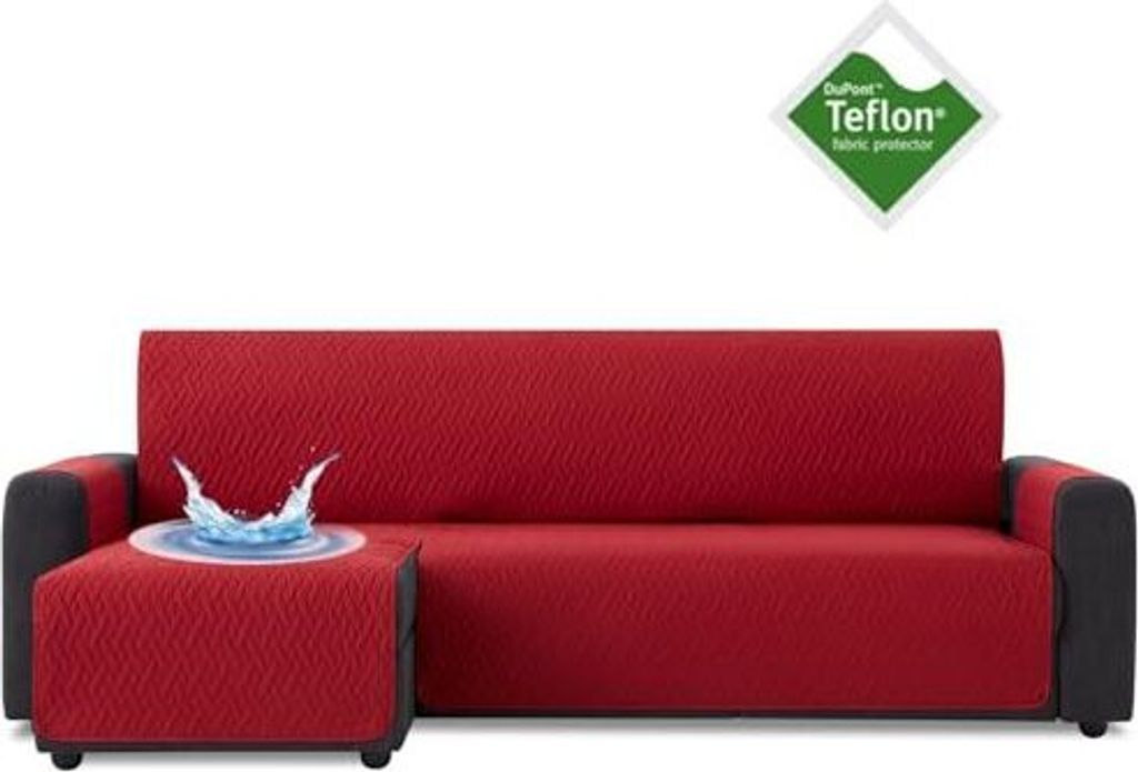 Bestcovers Teflon Wasserdichtes Sesselüberwürf Sesselschoner Schonbezug Sofabezug (Rot, 240cm Left)