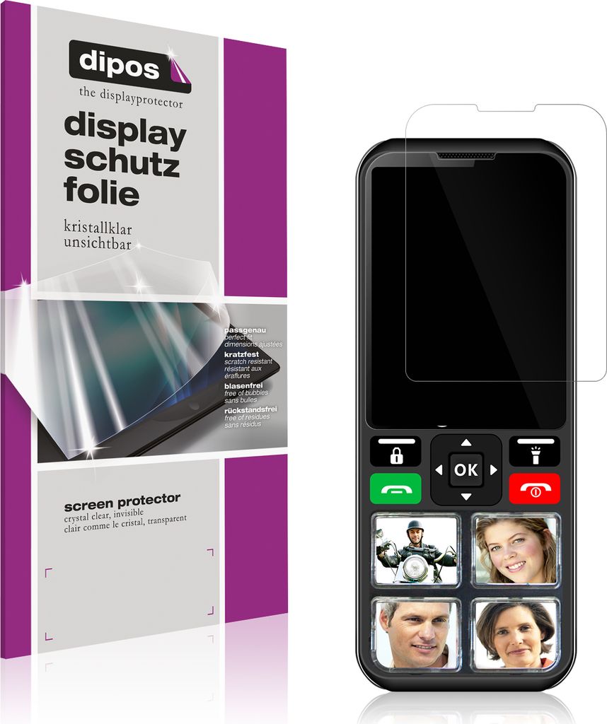 4x Schutzfolie für Geemarc CL8000 klar Displayschutzfolie Folie Display Schutz dipos