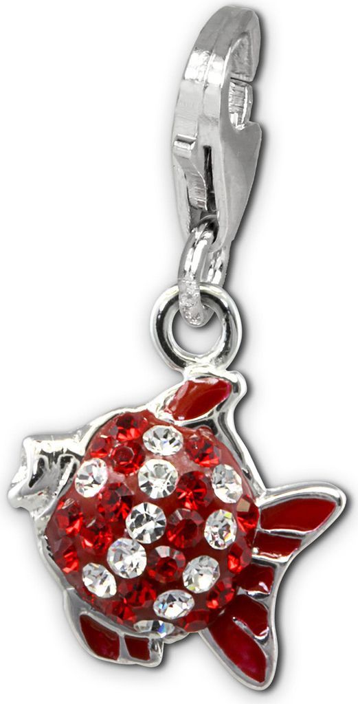 SilberDream rot Charm Fisch Zirkonia Damen 925 Silber Charmsanhänger GSC564R