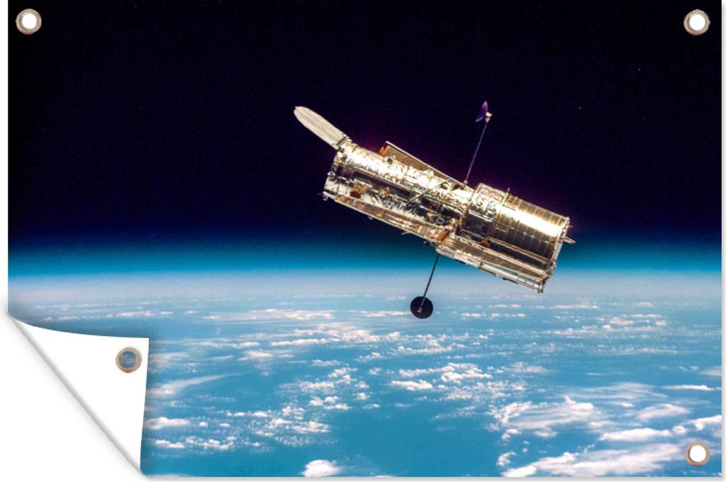 MuchoWow 90x60 cm Outdoor-Poster Gartendeko Sichtschutz Garten Poster für den Garten Satellit - Nasa - Weltraum