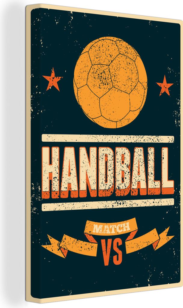OneMillionCanvasses - Leinwandbilder - 90x140 cm, "Handball" auf dunklem Hintergrund, Wandbilder Kunstdruck Wanddekoration - Wandschmucke - Schla...