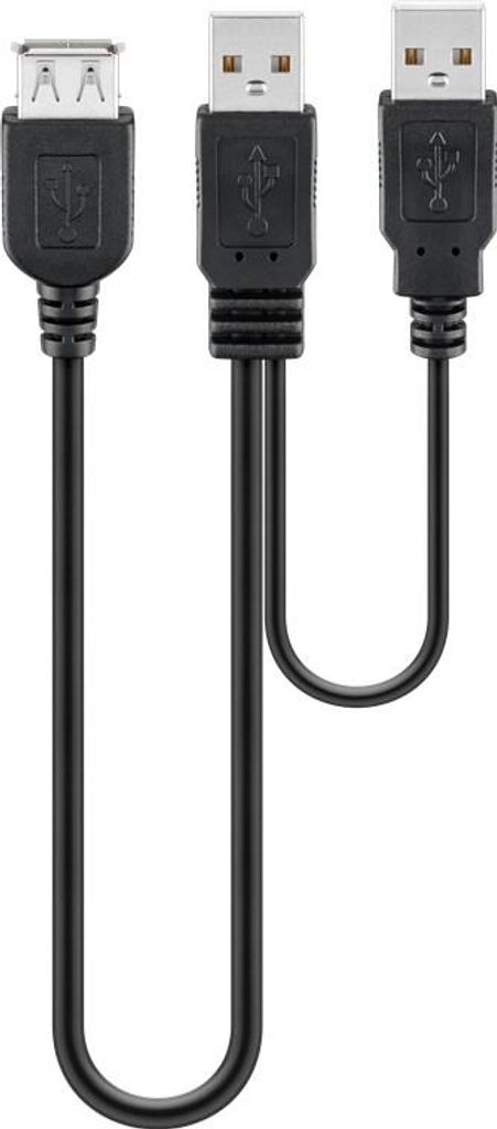 Goobay USB 2.0 Hi-Speed Dual-Power Kabel, schwarz - USB Produktbild 