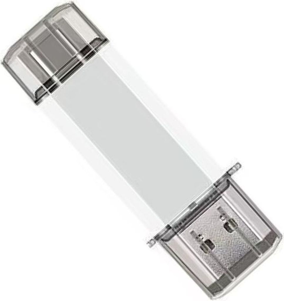 INF Kurzer 2-in-1 USB-Stick USB 3.0 High Speed für PC und Smartphone Weiß 32 GB