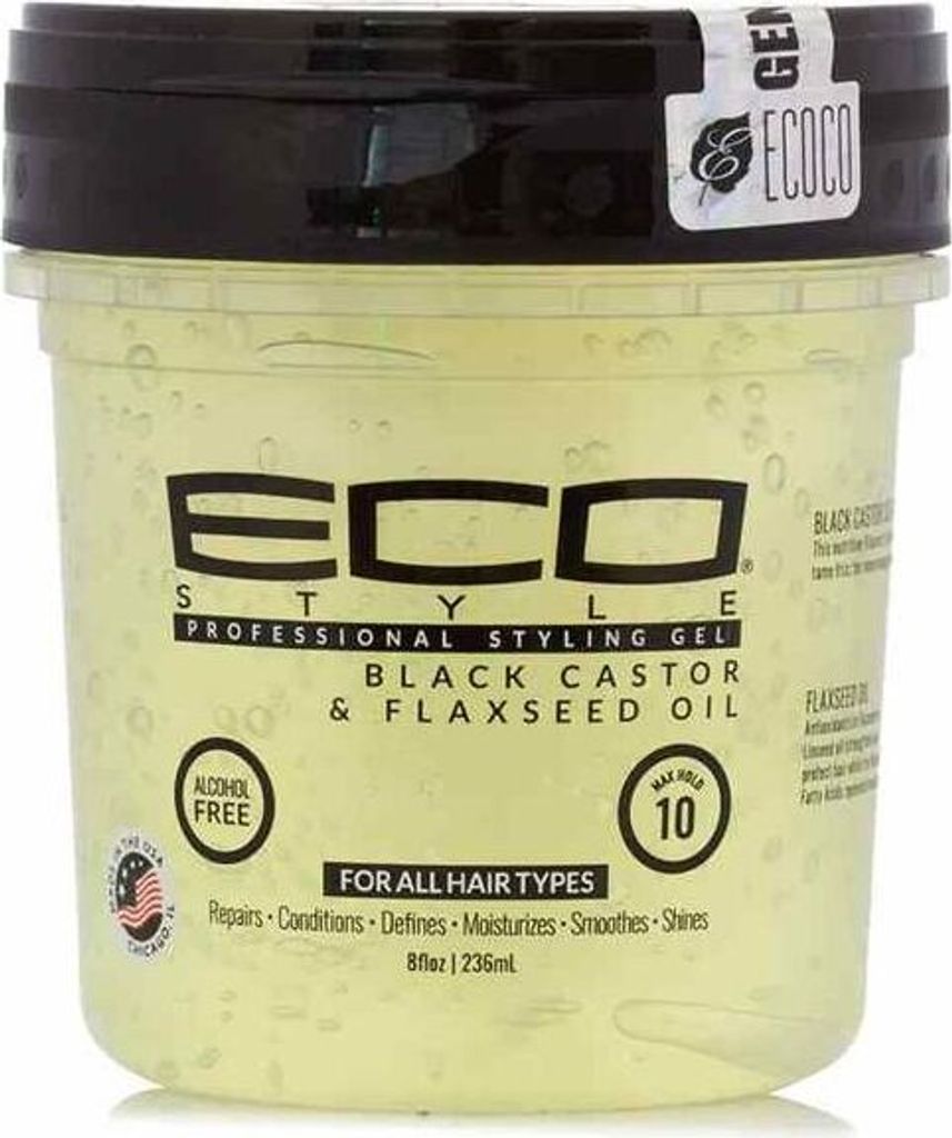 Eco Styler Black Castor & Flax Seed Oil 8oz