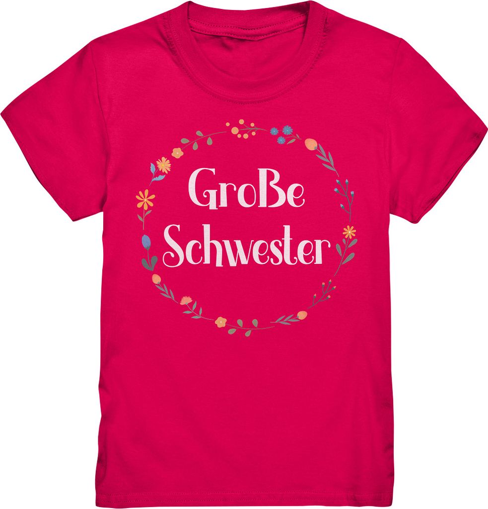 Große Schwester T-Shirt Blumen Große Schwester Geschenk – Produktbild 