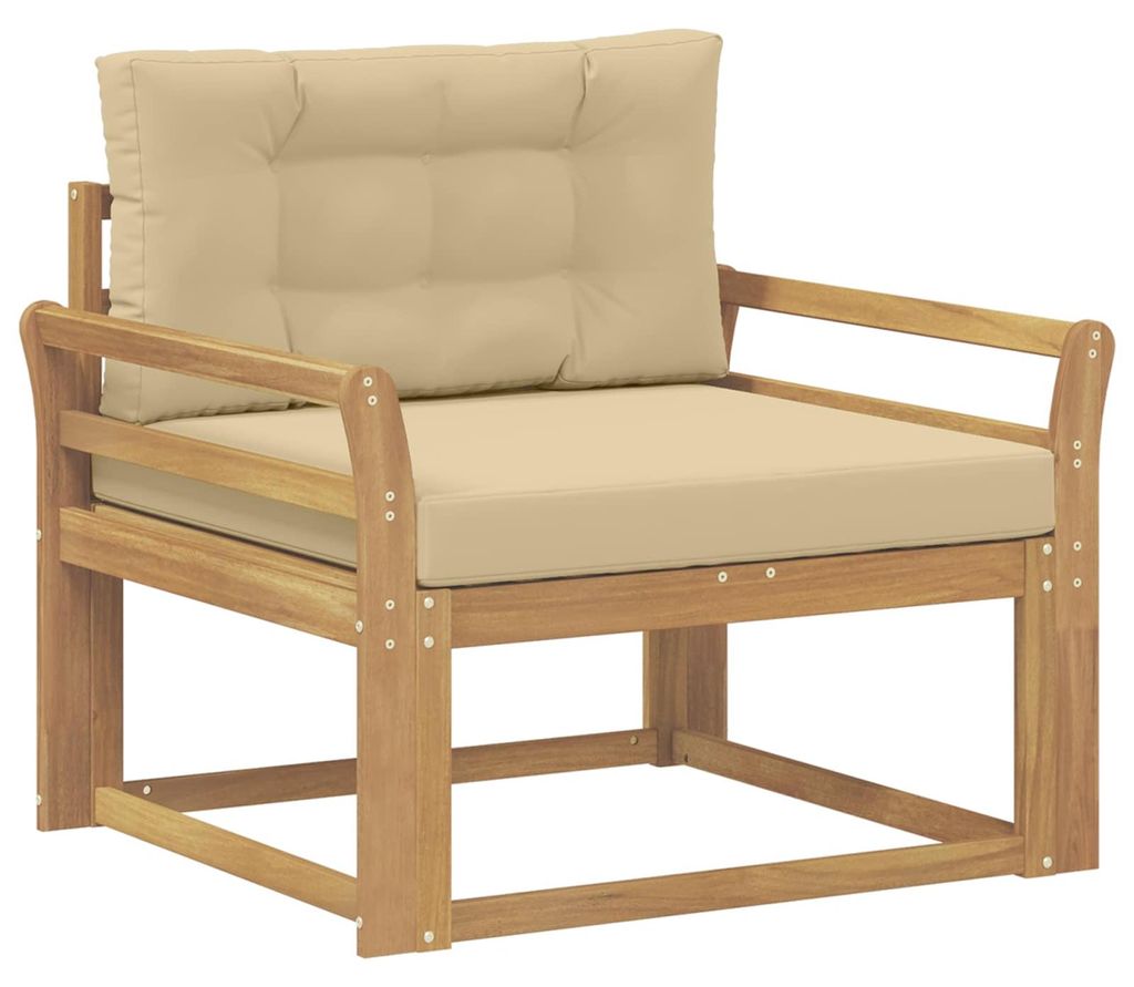vidaXL Outdoor Mittelsofa Polyester Weiß
