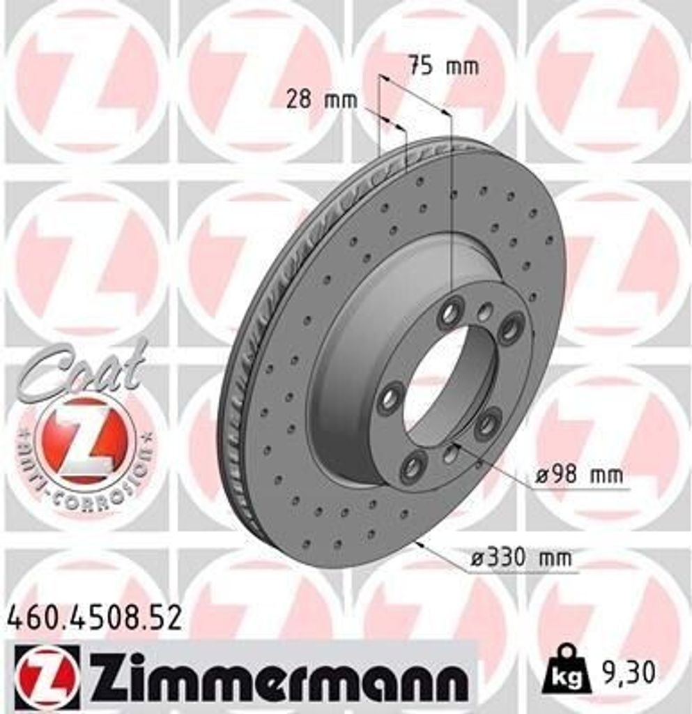 ZIMMERMANN 460.4508.52 - Bremsscheibe für Panamera (971)