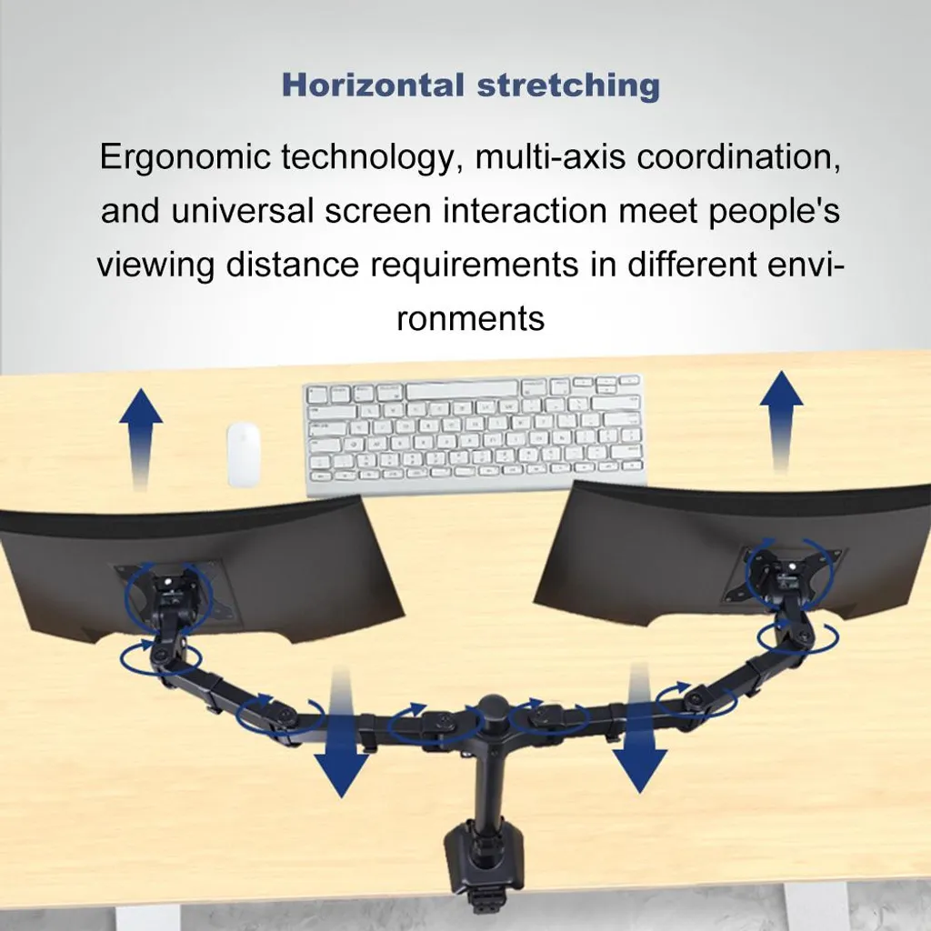 Support Écran Double contre Mal de Dos avec Bras Alu Ergonomique Réglable - 5