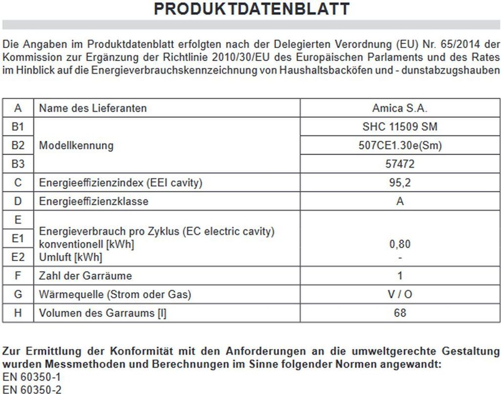 Amica - SHC 11509 SM - Standherd - Ceran - Schwarz - 50 cm Produktbild 3