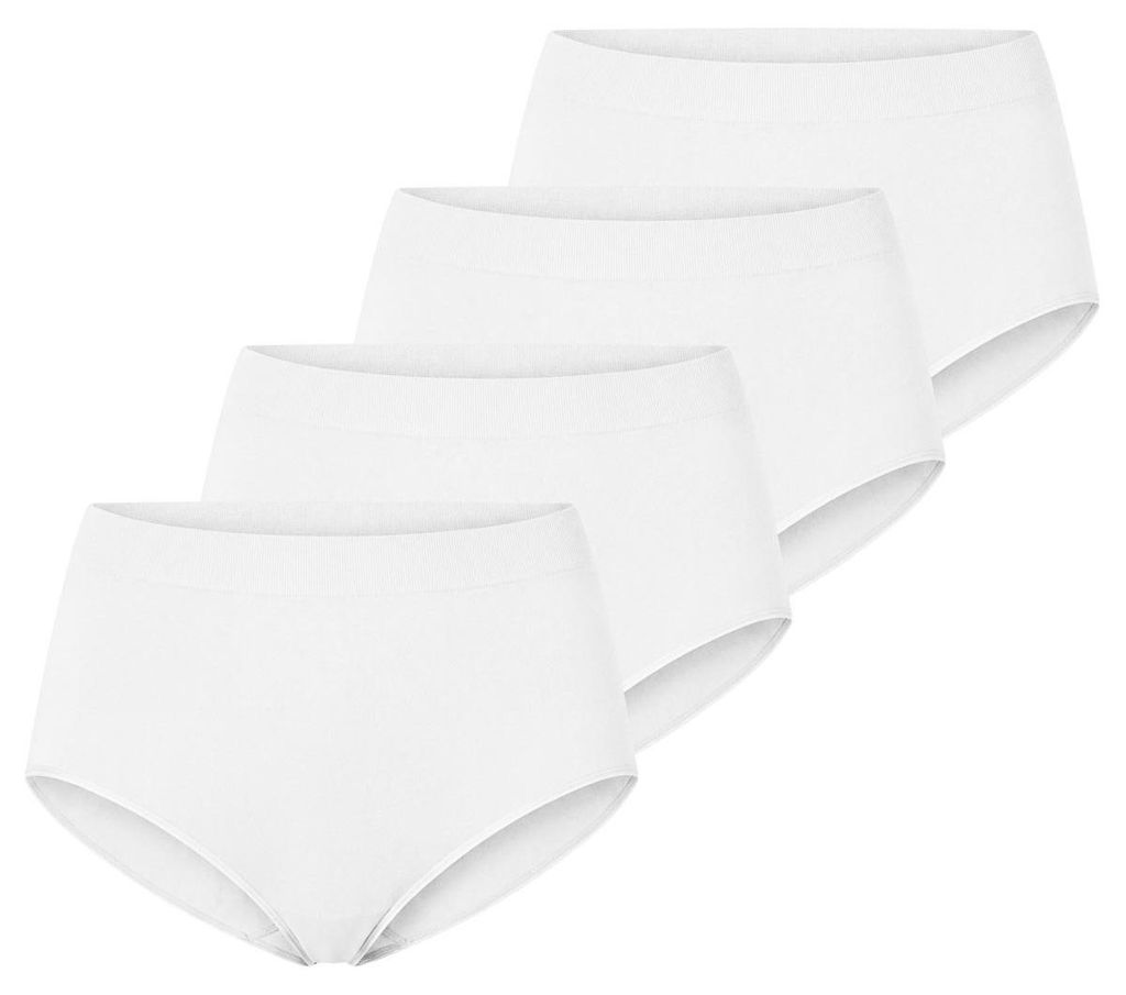 Schiesser 4er Pack Classic Seamless Shaping-Maxislip Nahtlos für unsichtbaren Look, Bedeckt Po und Bauch, Bequemer Bund in Rippenoptik