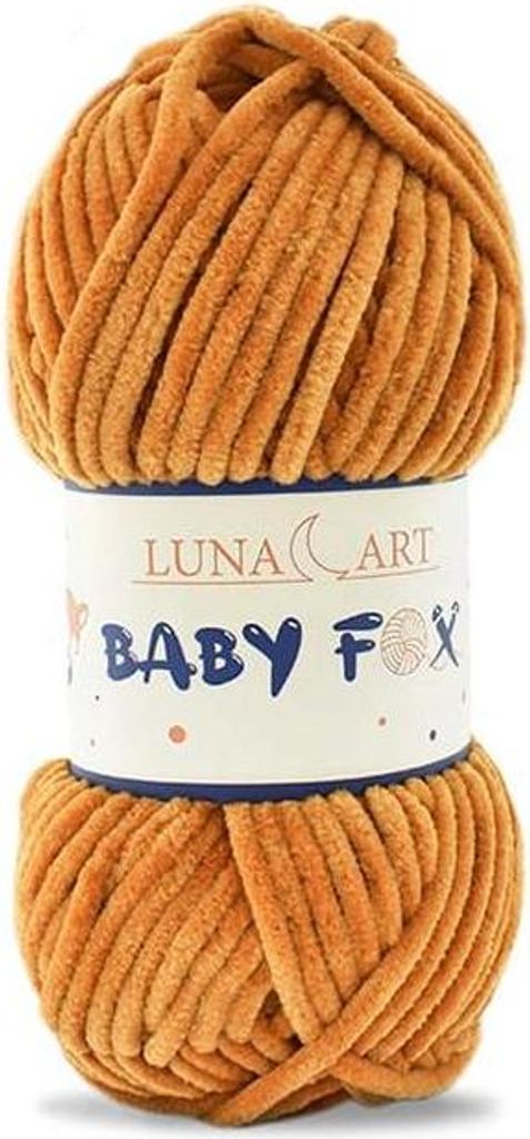 Luna Art Baby Fox Wolle, Konjak 100% Polyester, ideal für Kuscheltiere