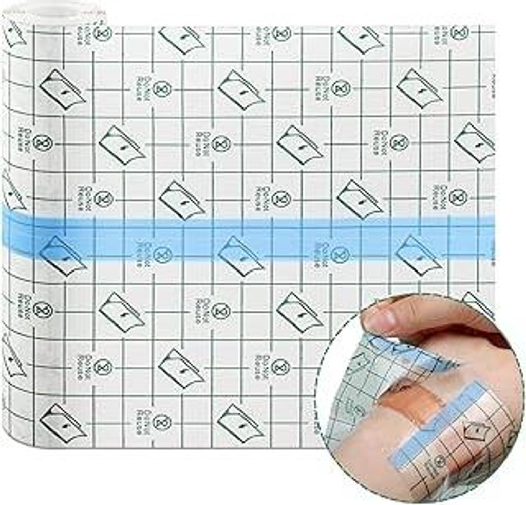 Dyroe Duschpflaster Wasserfest Pflaster Groß Rolle, Tattoo Folie Heilung 15cm*3m, Wasserdicht Transparent Bandage, Second Skin, Medizinisches Kleb...