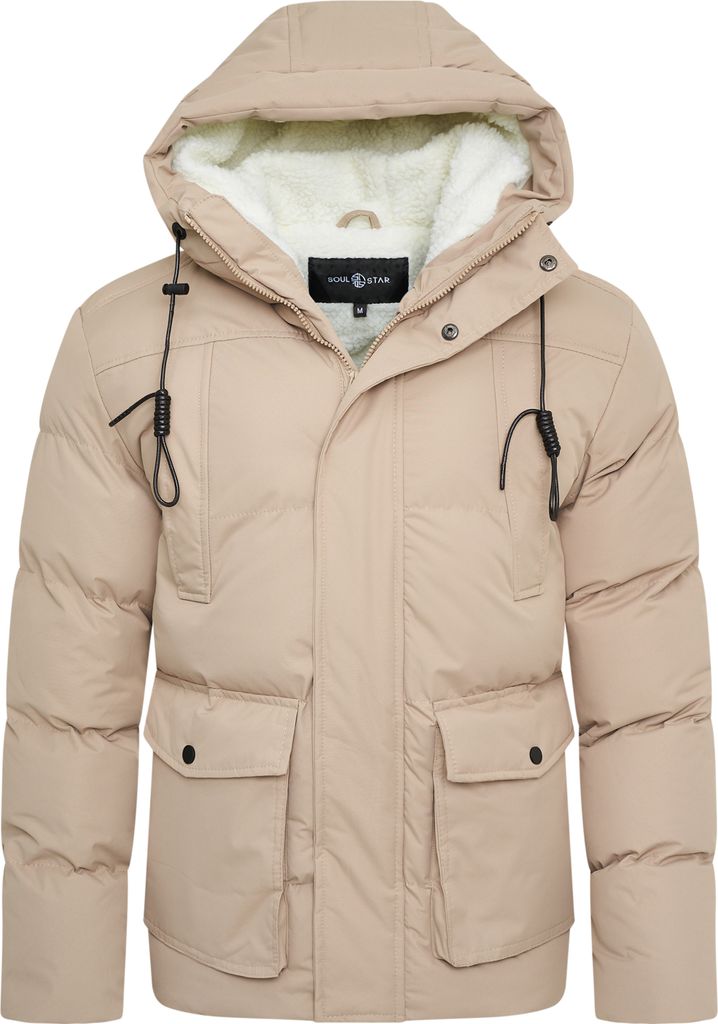 SOULSTAR Herren Steppjacke S2SINTRA Herren warme Steppjacke mit Kapuze Pufferjacke Outdoor-Jacke