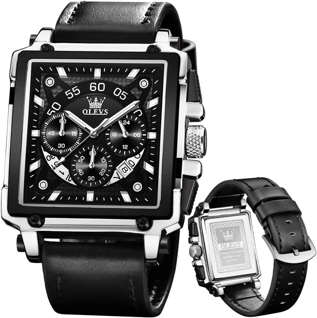 Orologio Uomo Elegante Cronografo: Pelle Nera e Movimento Giapponese