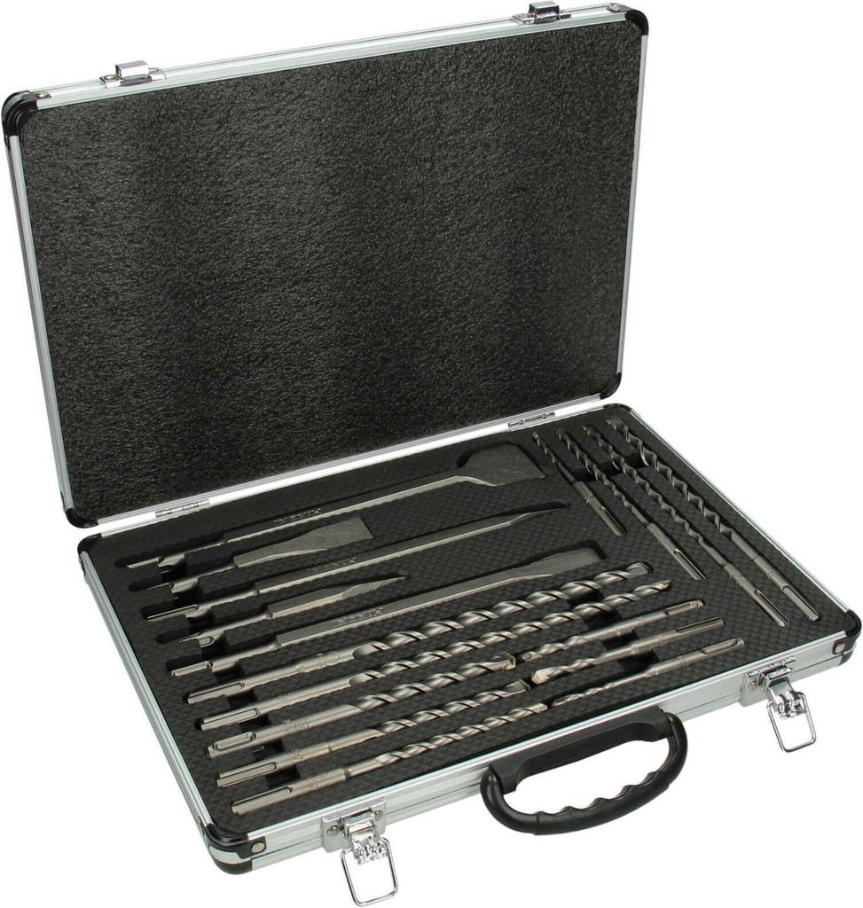 HiKOKI Hammerbohrer und Meißel SDS-plus Set 17-teilig, Bohrersatz, Betonbohrer, Steinbohrer, Spitzmeißel, Flachmeißel, Meißel