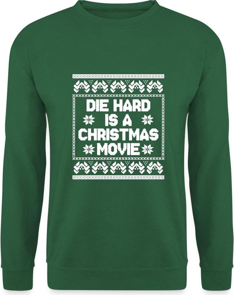 Spreadshirt Die Hard Is A Christmas Movie Ugly Style Uni Pullover, XXL, Grün