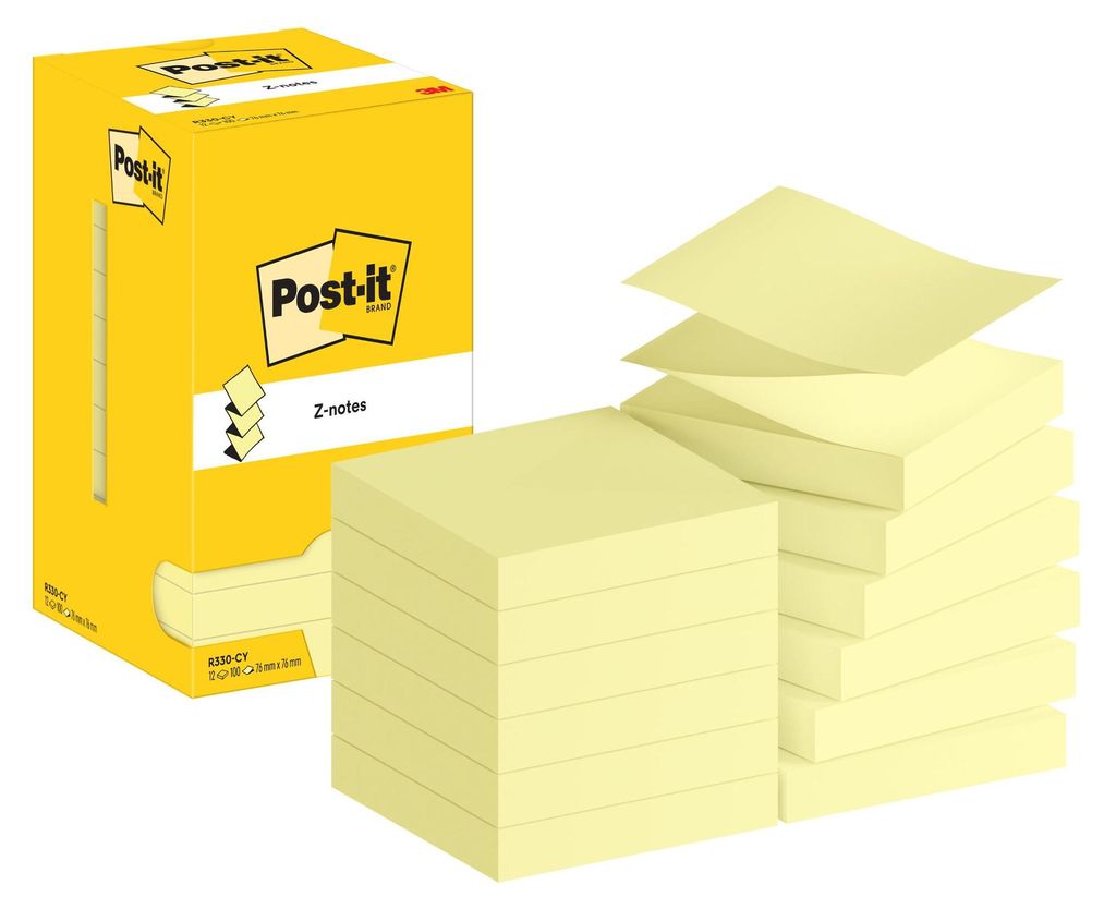 Post-It R330-CY, Quadratisch, Gelb, Papier, PEFC, 76 mm, 76 mm
