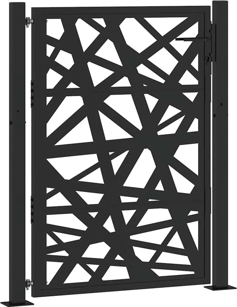 vidaXL Portail de jardin noir 100 x 125 cm en acier robuste et léger