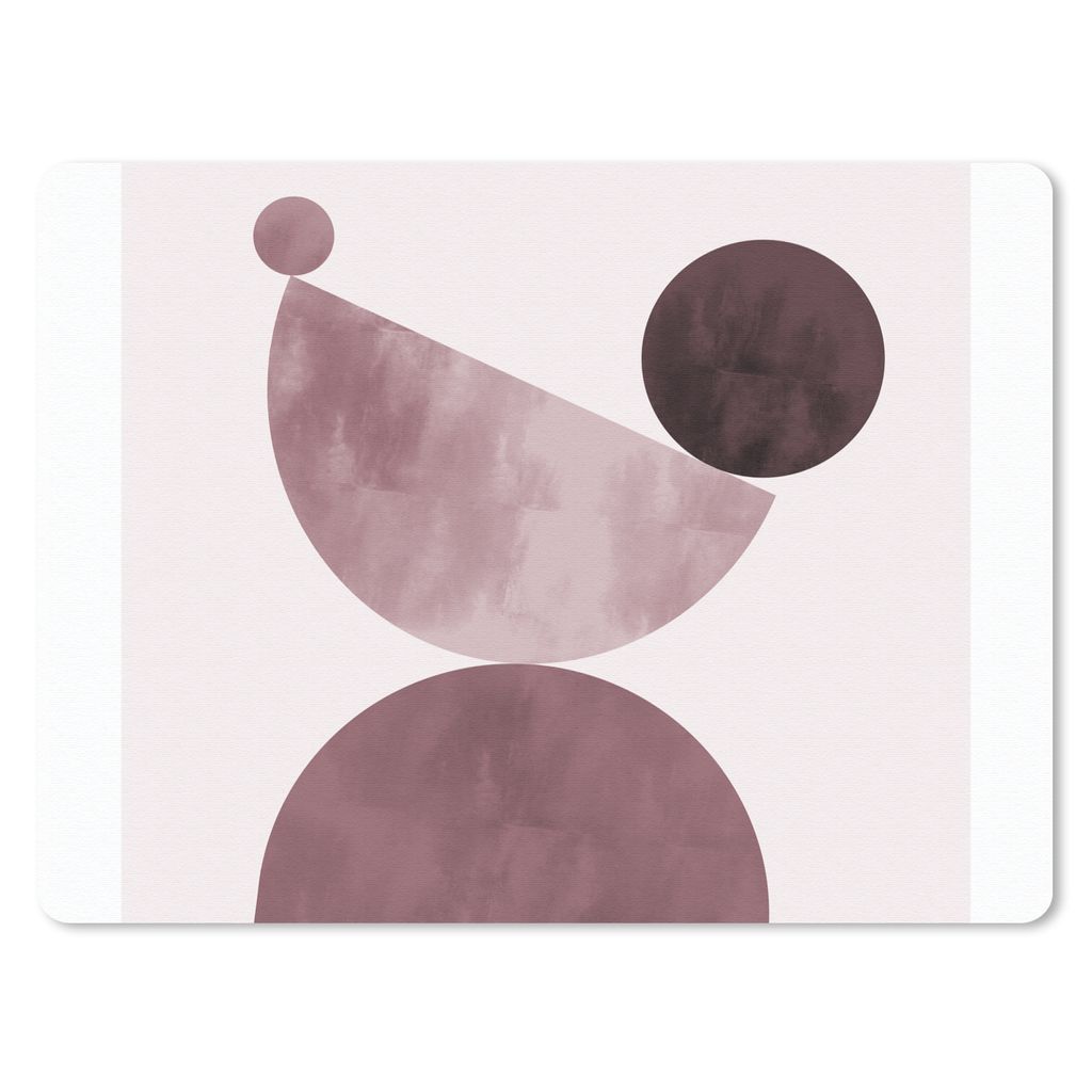 MuchoWow Mauspad Mousepad Formen - Abstrakt - Pastell - Rosa 23x19 cm - Mousepads - Maus Mat - Pad - Mausunterlage - Schreibtischunterlage - Mauspad