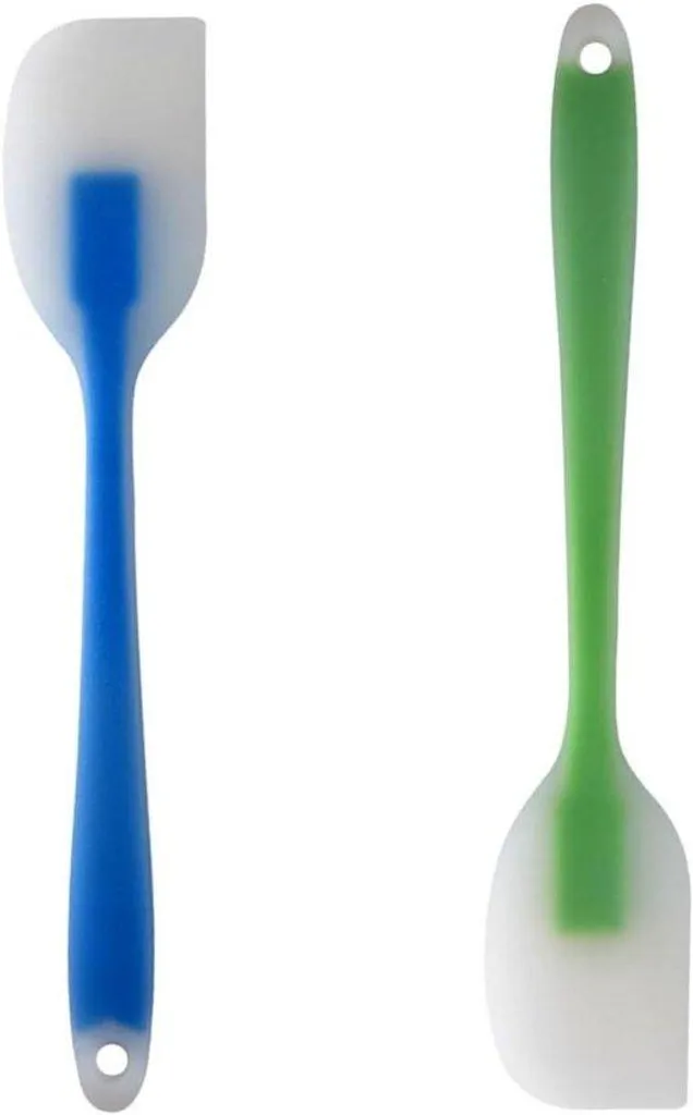 Spatule de cuisine en silicone vert-bleu résistante à la chaleur 28cm